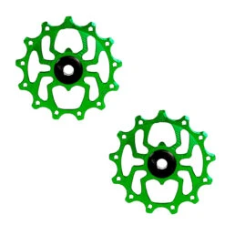 Alugear Spider MTB Pulleys Wheels For Shimano 12-speed - 13/13 Teeth - Green