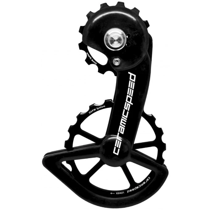 CeramicSpeed OSPW Système De Galets De Dérailleur - Pour Shimano R9100/R8000 (11s) | 13/19 Dents | Roulements Revêtus - Noir