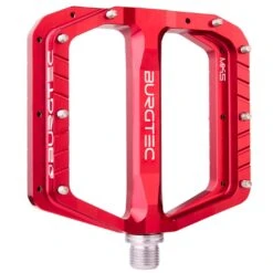 Burgtec Penthouse MK5 Flat Pedal - Steel Axle - Race Red
