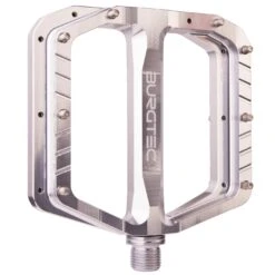 Burgtec Penthouse MK5 Flat Pedal - Steel Axle - Rhodium Silver