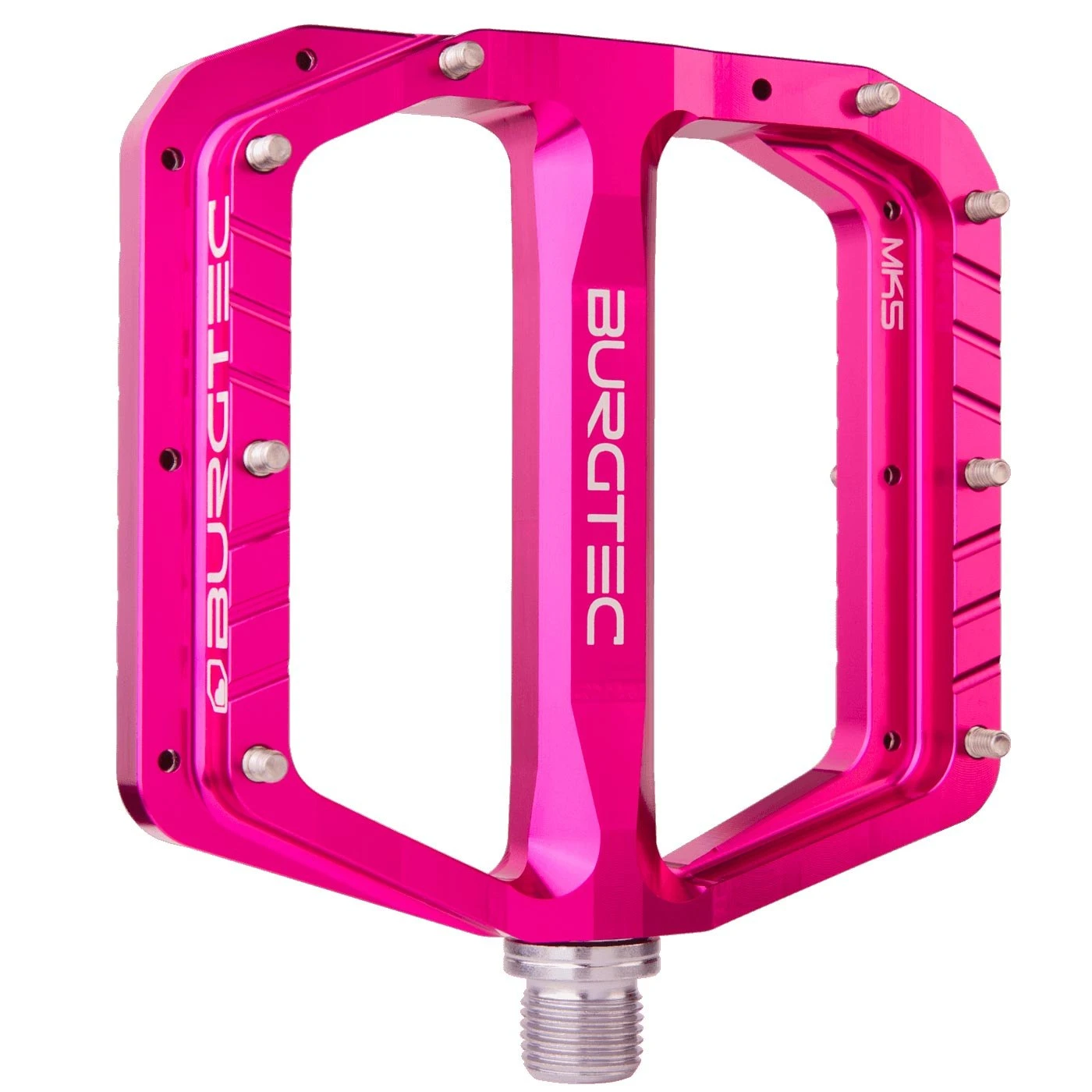Burgtec Penthouse MK5 Flat Pedal - Steel Axle - Toxic Barbie Pink