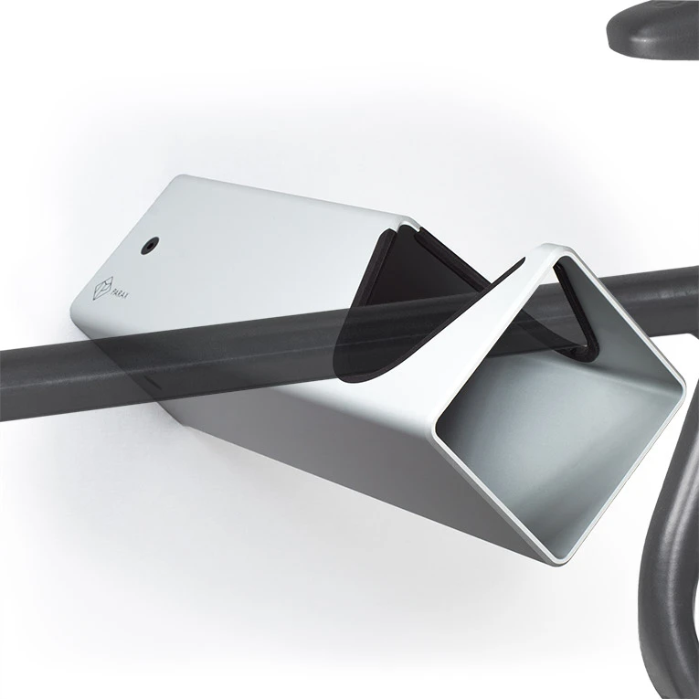 Parax Porte-Vélo Mural - D-Rack - Silver - Black - Without Wooden Front – Image 4